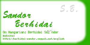 sandor berhidai business card